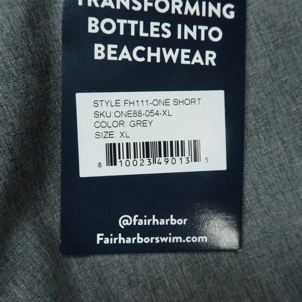 Fair Harbor Swim Shorts Mens XL Gray One Short Beach Stretch Swimming
